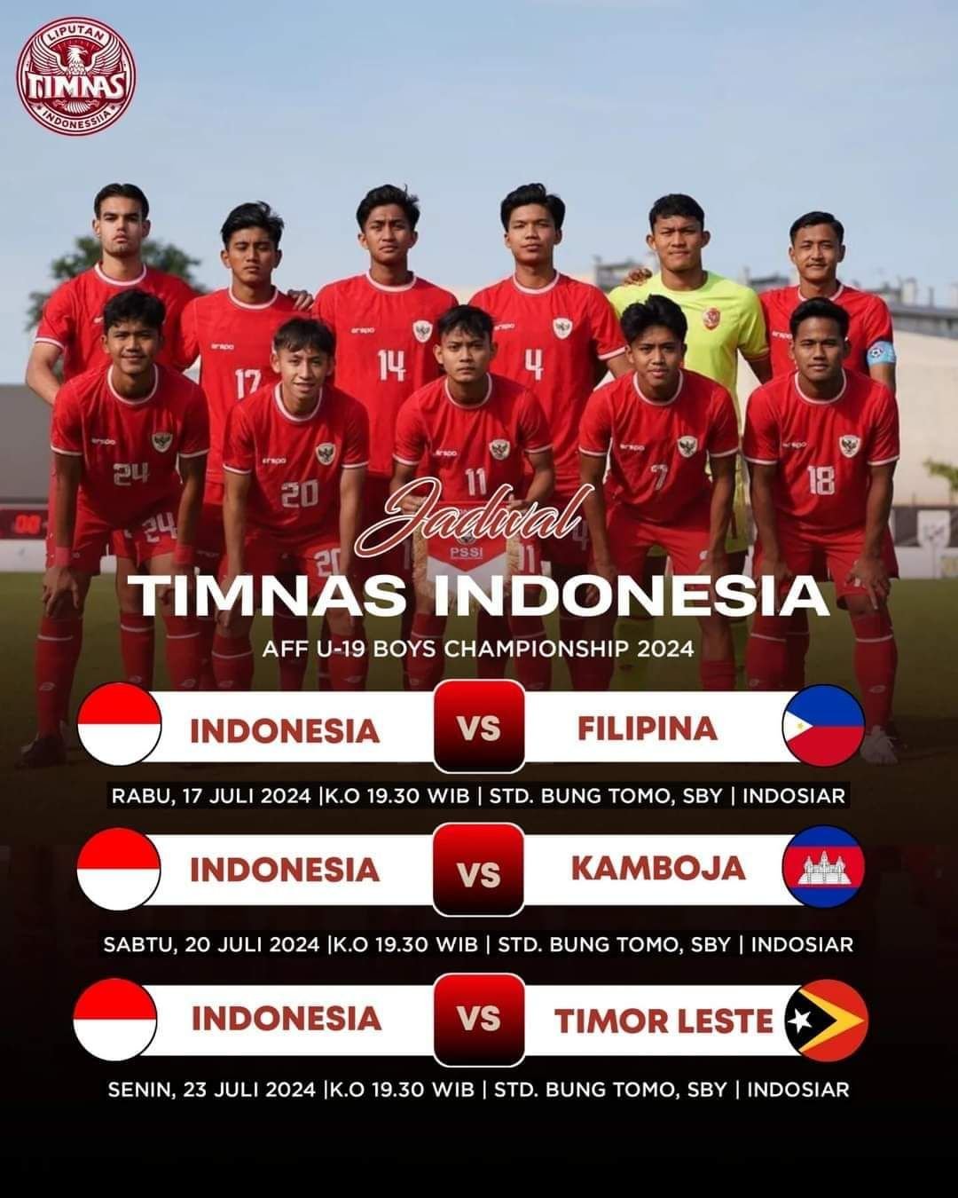 Jabwal TIMNAS INDONESIA  U-19